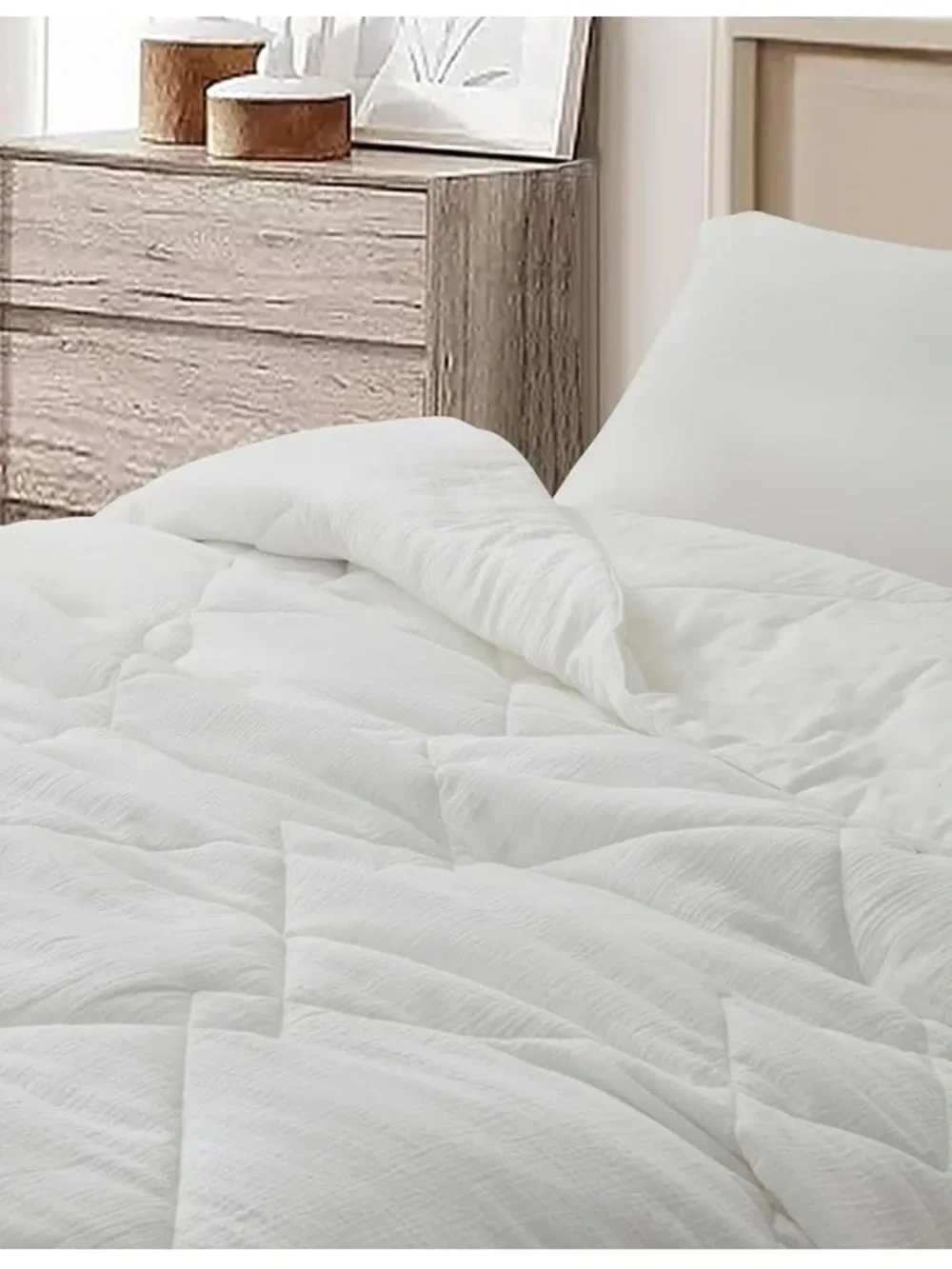 Soft White king 3 piece Quilted Comforter 100% cotton